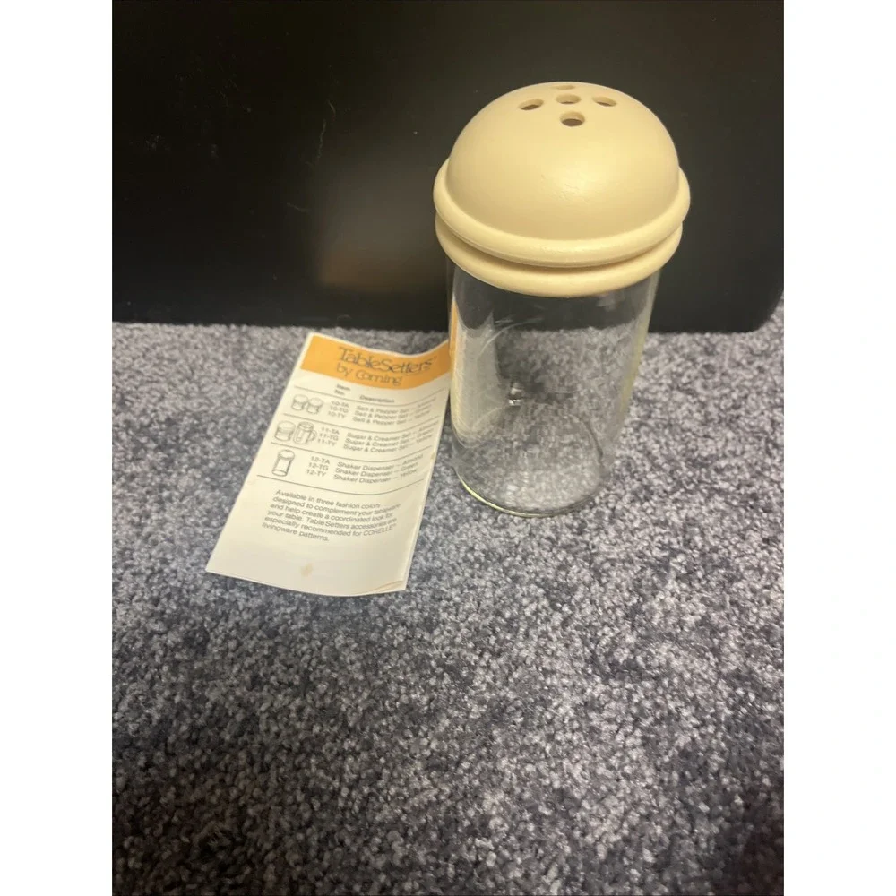Vintage Corning Pyrex TableSetters Shaker Dispenser Almond‎ Glass